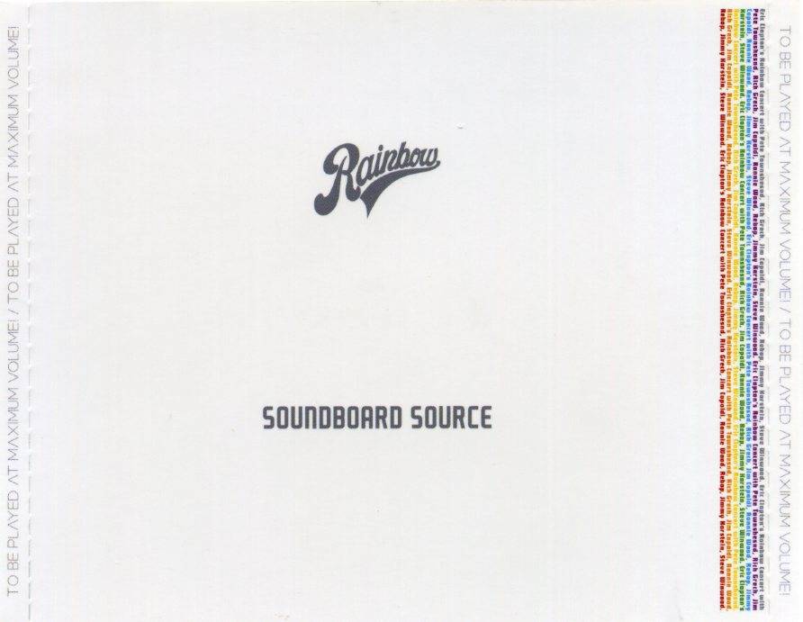 Eric Clapton Rainbow Concert 1973 : Back